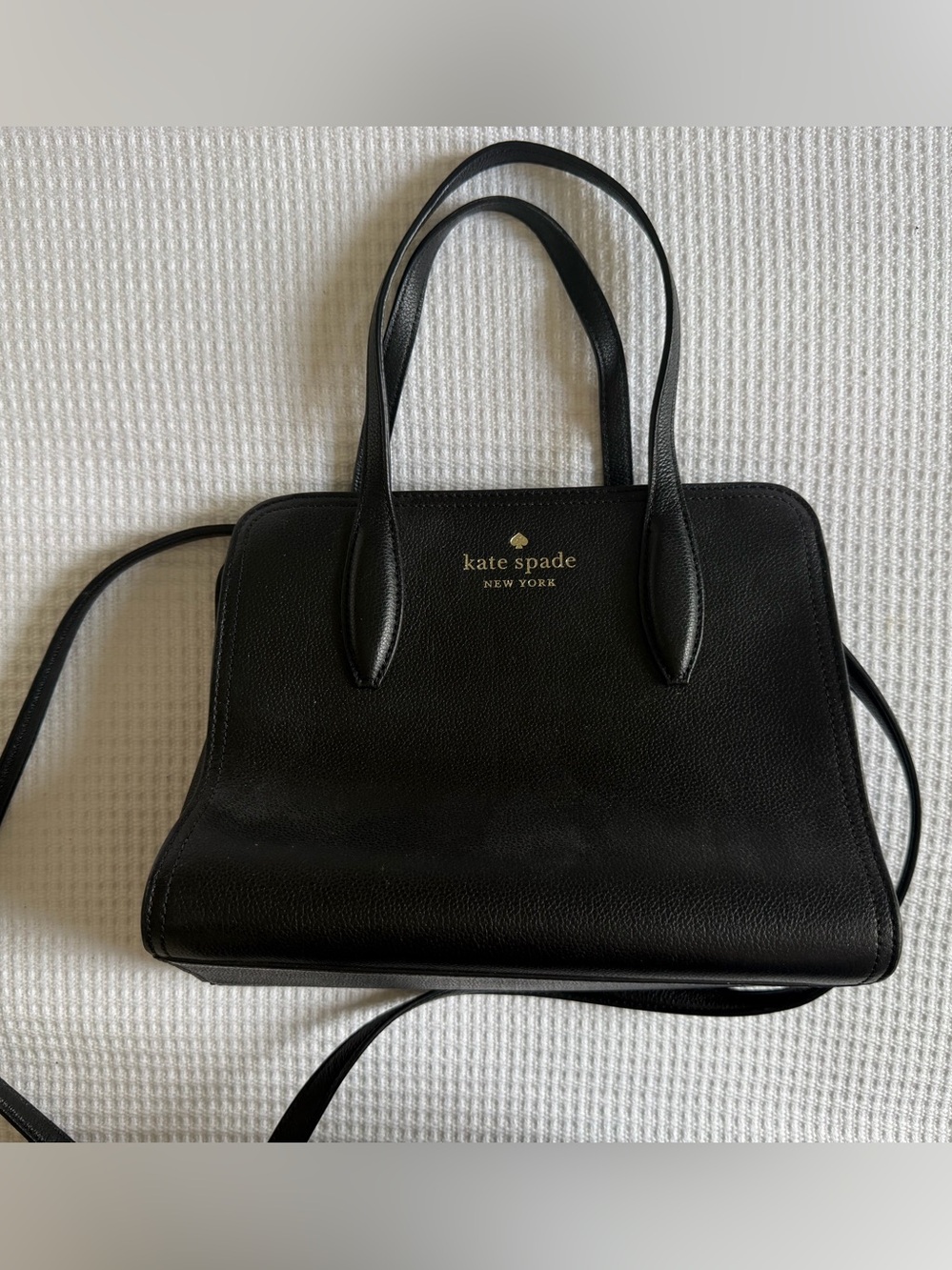Kate Spade Structured Black Leather Satchel